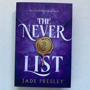 The Never List by Jade Presley Hardcover Sprayed Edges
